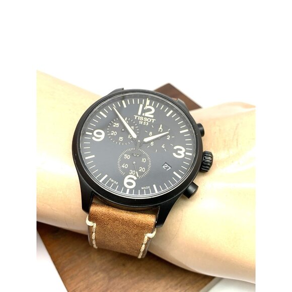 Tissot Men's Watch Swiss Quartz Chronograph 45mm Brown Leather T1166173605700 - Picture 6 of 16